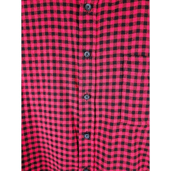 Goodfellow Men's Button Down Red‎ and Black Plaid Flannel Shirt Long Sleeve XXL - Picture 3 of 6